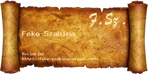 Feke Szabina névjegykártya