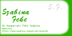 szabina feke business card